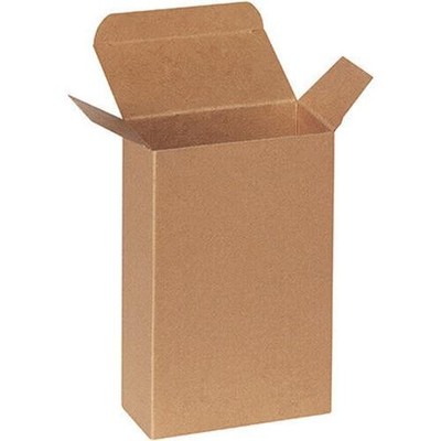 4 5/8 x 2 3/8 x 7 5/16'' Kraft Reverse Tuck Folding Cartons 250/Case