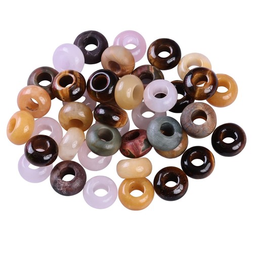 TUMBEELLUWA 40pcs Crystal Stone Large Hole Beads Jewelry Making 8x14mm