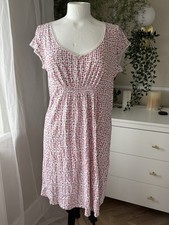 Blooming Marvellous Pink & White Print Maternity Dress | Size M | 100% Cotton