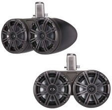 Kicker 45KMTDC65 Marine Audio Boat Dual 6 1/2" Tower Pod Speaker Pair Charcoal