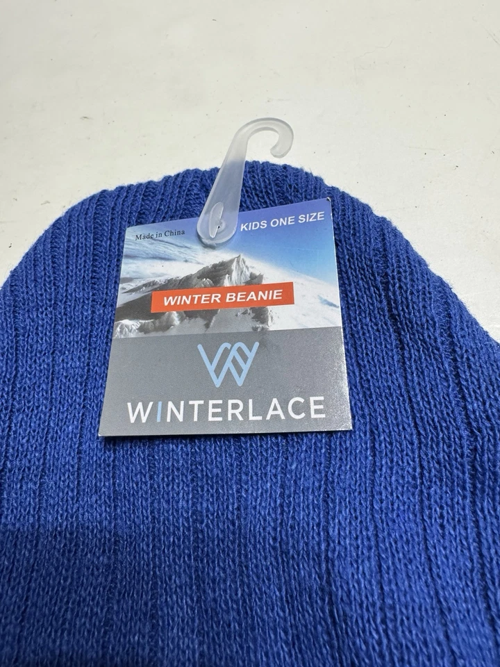 Winterlace Blue Youth Kids Winter Acrylic Beanie NWT - Image 2 of 4