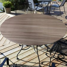 Tovaglia rotonda effetto legno finto per tavolo da pranzo, picnic