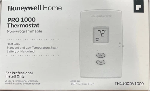 Honeywell Home TH1100DV1000 PRO 1000 Non-Programmable, Heat Only