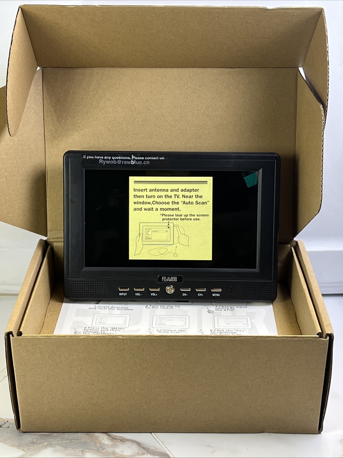 Rywob 7” Small Portable TV with Antenna,Built-in Digital Tuner and...