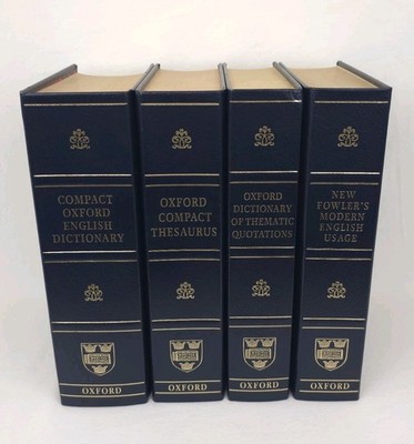 Oxford 4-Volume Reference Desk Set - Dictionary Thesaurus Quotations Usage