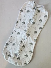 Summer Infant Newborn Size Swaddle Sleep Sack Wearable Blanket White Clouds