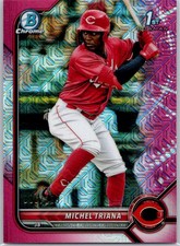 2022 Bowman Chrome 1st Mojo Pink Refractor #BCP-75 Michel Triana #/199 Reds
