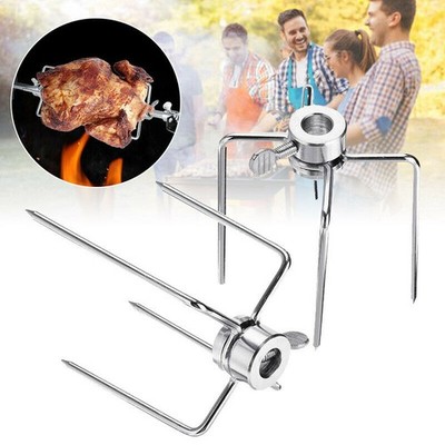 2 Fleischklammer Fleisch Nadel Drehspieß Rotisserie Klammer Hänchen Grill Halter