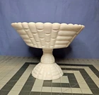 Jeanette Shell Pink Milk Glass Louisa Footed Fruit/Compote Bowl 1950's MCM