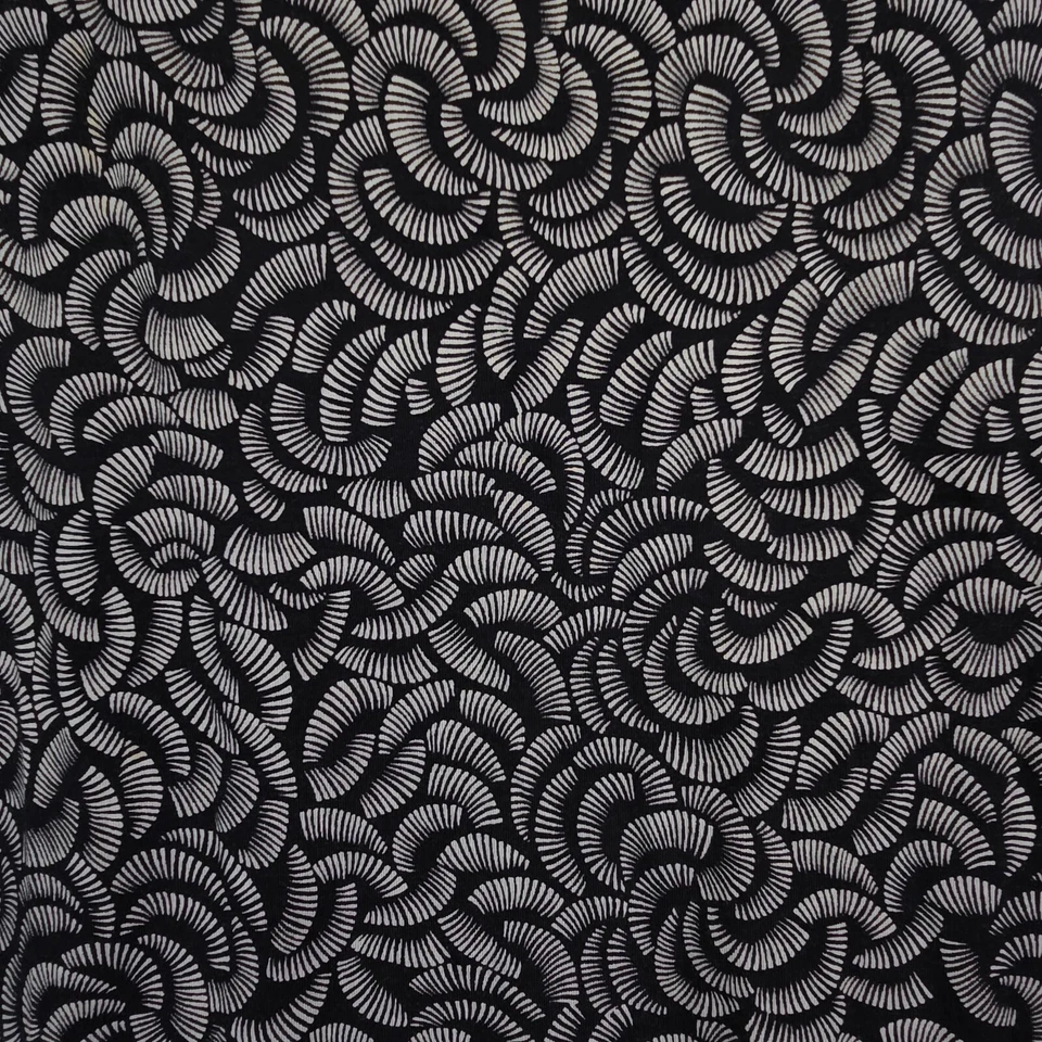 Alfani Tunic Top Women L Black  Abstract Print Peplum Asymmetric Hem Chic Hippie - Image 4 of 4