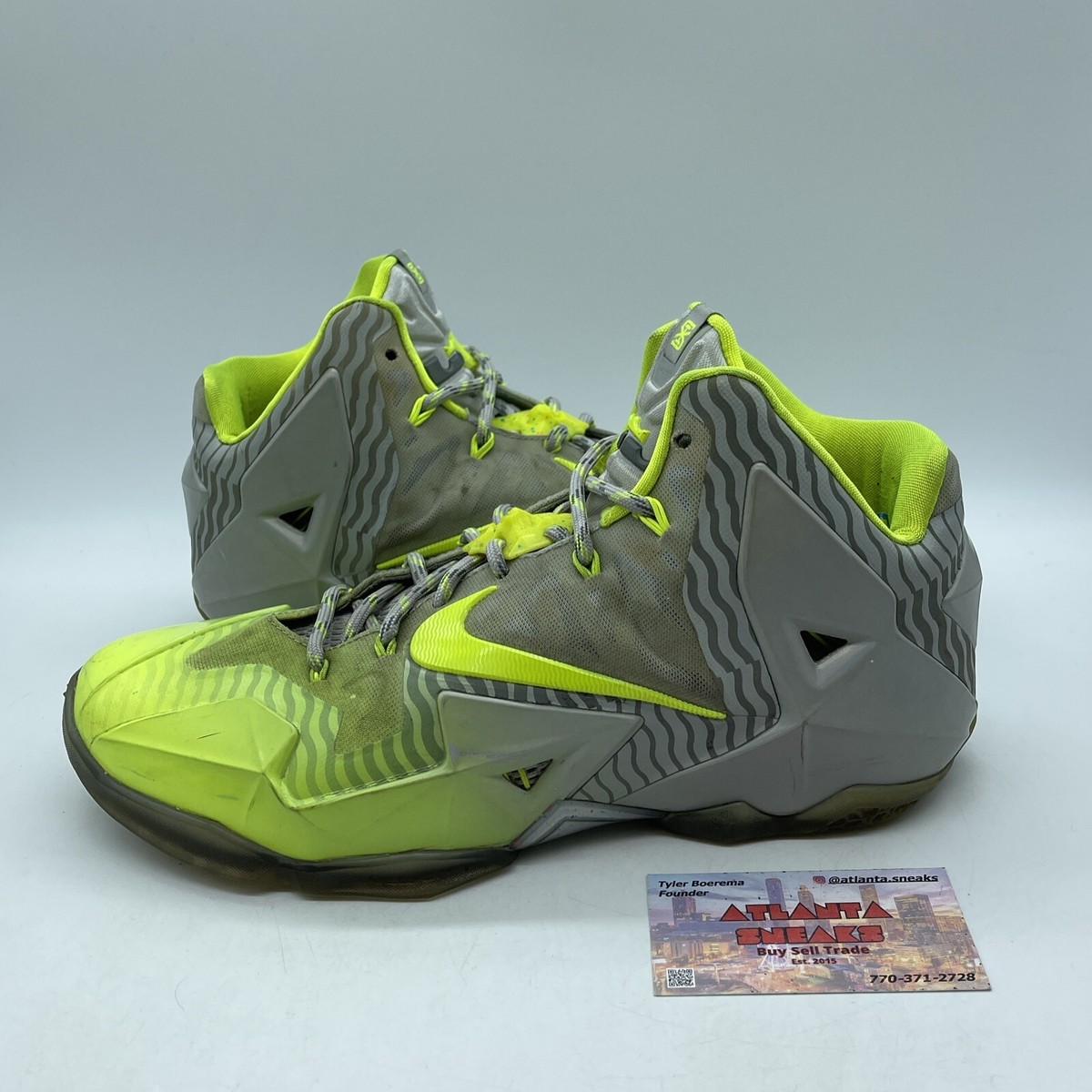 Size 10 - Nike LeBron 11 Maison du LeBron Grey Neon Yellow
