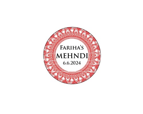 70 x Personalised Walima Wedding Mehndi favour gift box Stickers Party RED 1327 - Picture 5 of 5