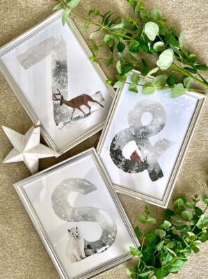 Winter Alphabet Buchstaben Weihnachten Saisonal Wand Wohndeko Druck