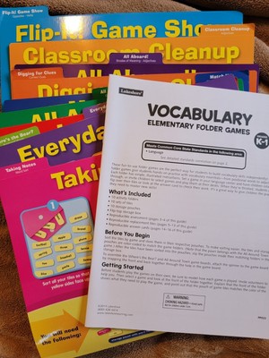 Lakeshore VOCABULARY Elementary Folder Games for Grades K-1