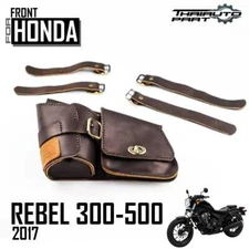 FIT FOR Honda Rebel CMX 300 500 2017-2024 Multipurpose Leather Bag Brown