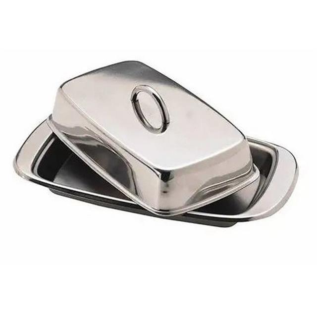 KITCHENCRAFT STAINLESS STEEL COVERED BUTTER DISH