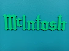 Floating McIntosh Lettering Wall Sign in Green 8.5" x 2.5"