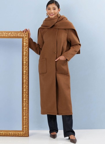 Simplicity SEWING PATTERN S3034 Misses' Coats With Attached Scarf 6-14 Or 16-24 - Picture 2 of 5