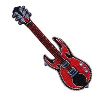 Red Black Guitar 4 inches width Patch NOV592 F7D6L