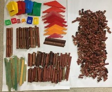 Lincoln Logs HUGE Lot 595 Pieces ROOFS Fort Toppers Windows Vintage And Modern