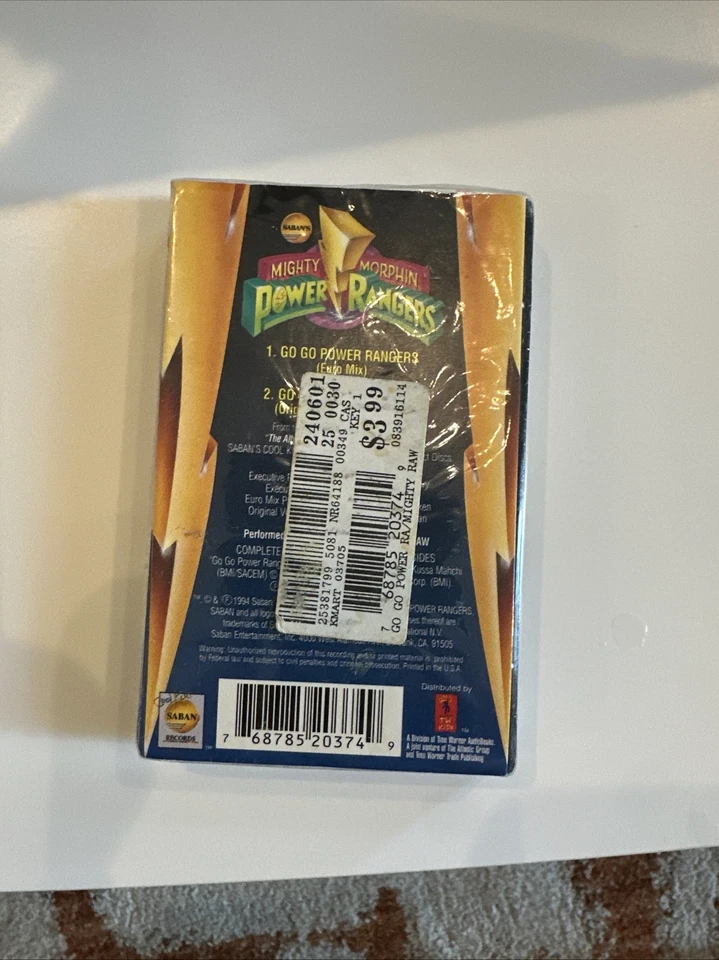 NIB Go Go Power Rangers Cassette Single Aaron Waters Wasserman Mighty Morphin - Image 2 of 2