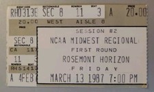 NCAA Mens Basketball Tournament Ticket 3/13 1987 DePaul St. John's Wichita State