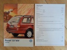VOLKSWAGEN BRAZIL PARATI 16V orig 1998-99 Glossy Sales Brochure + Specs - VW