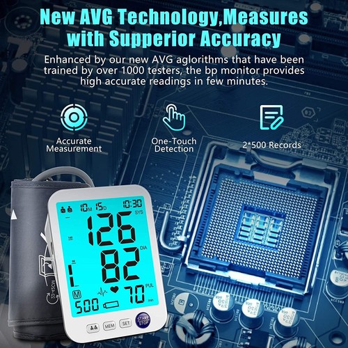 Para Medir La Presion Arterial Monitor Medidor Tensiometro Digital de Brazo NUEV - Picture 6 of 8
