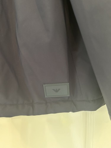 Emporio Armani Mens Gents Waterproof Windbreaker Jacket Coat Navy Blue 54 UK 44 - Picture 11 of 15
