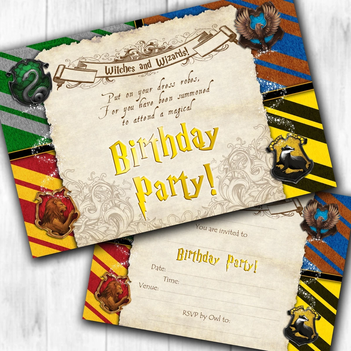 Harry Potter Invitations Birthday Party Invites (write on)