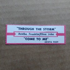 ARETHA FRANKLIN & ELTON JOHN Through The Storm JUKEBOX STRIP Record 45 rpm 7