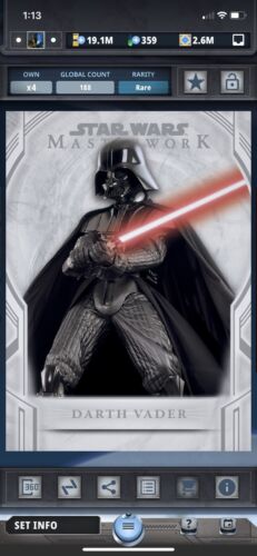 Topps Star Wars Digital Card Trader Masterwork 2018 Darth Vader Base Award - Zdjęcie 1 z 1