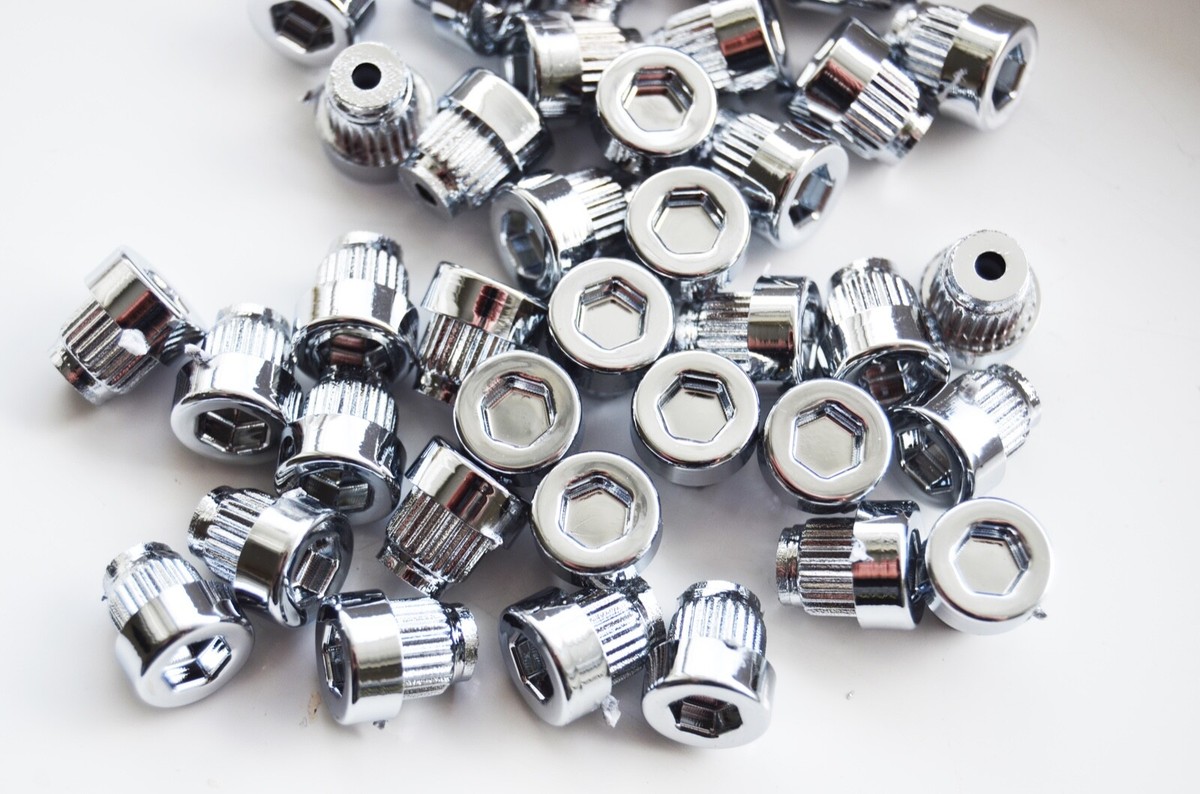 25 Gold Plastic Wheel Rivet Nuts – Fake Rim Bolts, QWX Style, Box Of 1