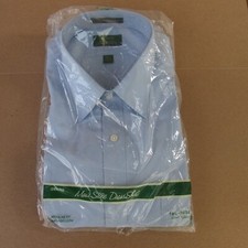 Vintage Sears Mens Store Long Sleeve Button Down Blue 16 1/2 -34/35 Regular Fit