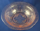 Hazel Atlas Pink Depression Glass Royal Lace 10" Berry Bowl