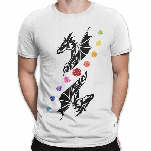Tribal Dragon D20 Dice Rainbow Tabletop 