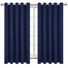 Blackout Curtains for Bedroom - Grommet Thermal 70"W x 63"L Pack of 2 Navy