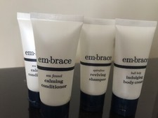 Em-brace Travel Size Toiletries - shampoo, conditioner, body cream