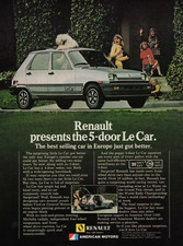 1981 Vintage Print Ad Renault presents the 5-door Le Car best selling car Europe