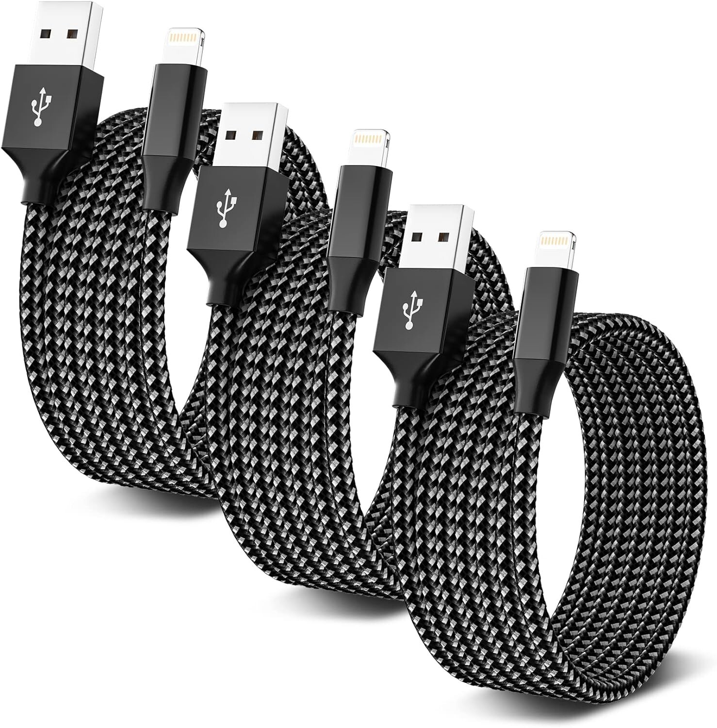 MenoSupp Phone Charger MFi Certified 3Pack 10FT Lightning Cable ihone Charger Fa-image