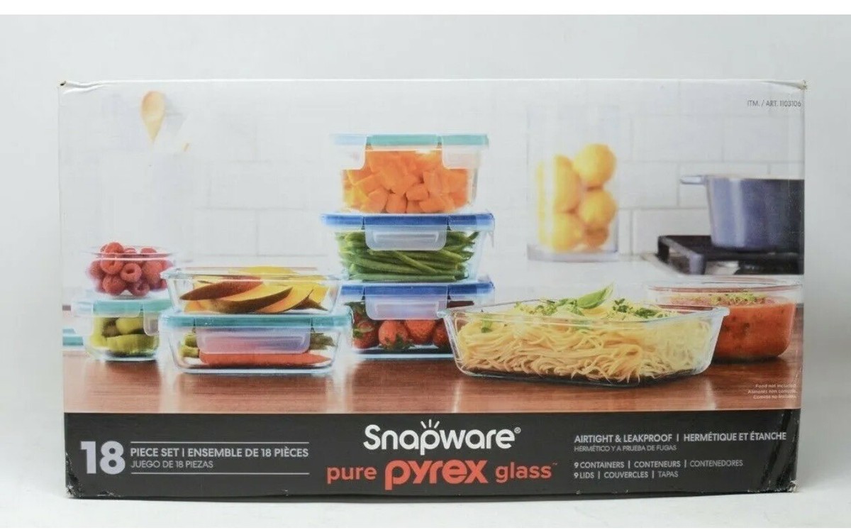 Snapware Total Snapware Pyrex 18 Piece Set Snapware Pyrex 18-Piece