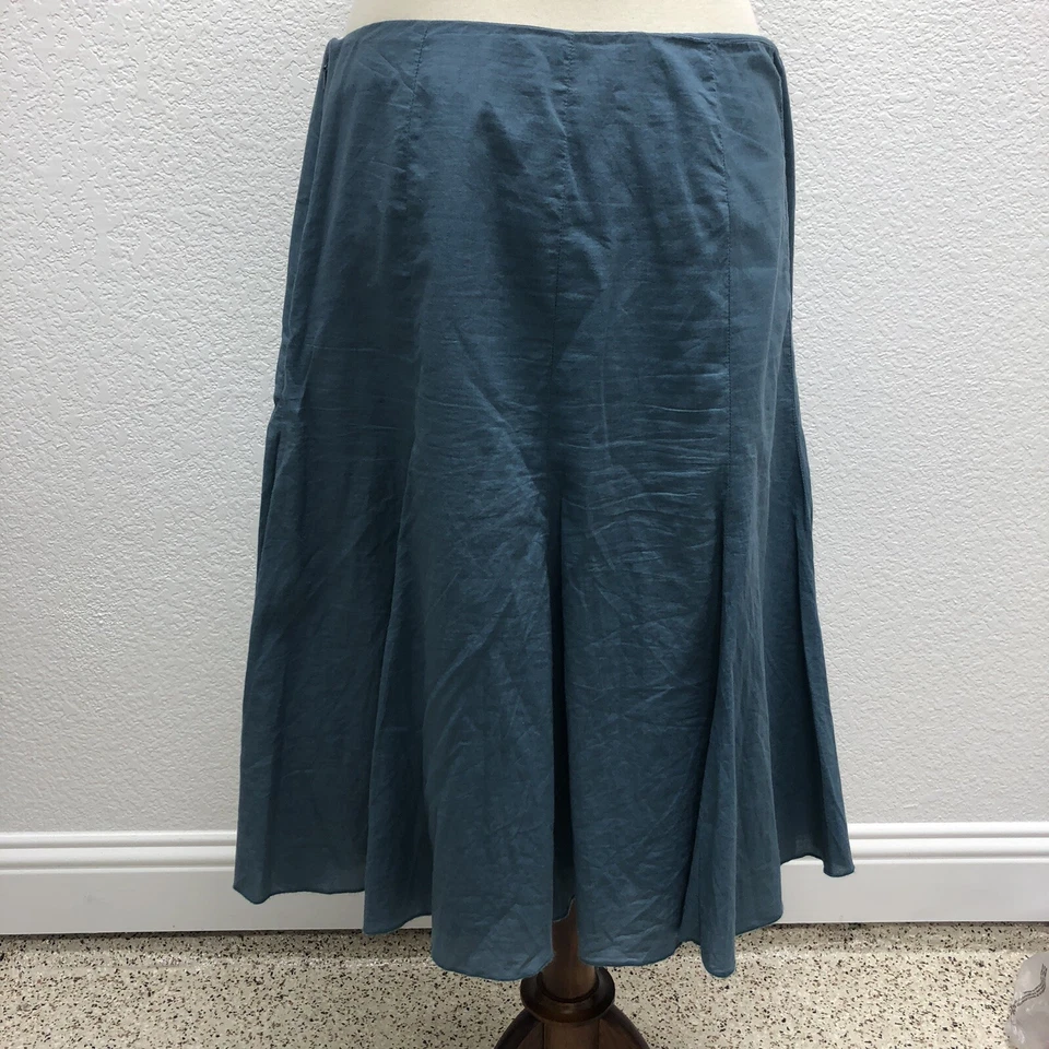 Женская юбка с подкладкой New York & Co 10 Fit Flare трапециевидная бирюзово-голубая карьерная - Изображение 2 из 4