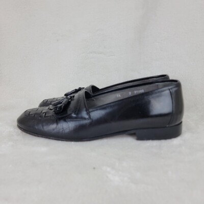 Florsheim Barletta Mens Black Woven Tassels Leather Slip-On  display picture 2
