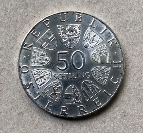 Pièce de collection 50 shillings Autriche 1974, 125 ans de gendarmerie en Autriche - Photo 1/2