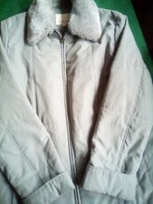 Vintage Ewm Pure Classics Ladies Jacket Faux Fur Detachable Collar Size 14 Grey
