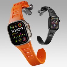 Premium Silicone AP Mod Strap for Apple Watch Ultra 8 7 6 Liquid Silica Gel Band