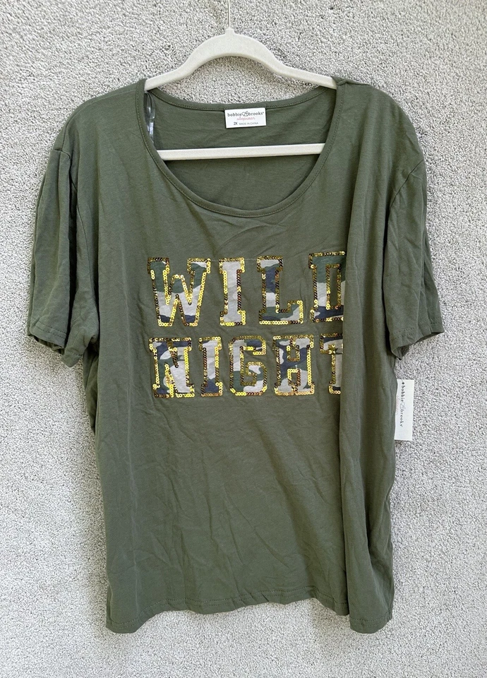 Bobbi Brooks Pijama Mujer 2XL Verde Camuflaje NOCHE SALVAJE Prendas para dormir Prendas para el torso Camisa Foto 4 de 4