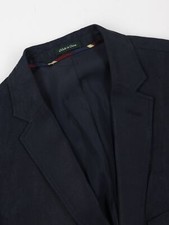 Men's 38 R J Crew 100 Irish Linen Solid Blue Sport Coat Blazer Jacket