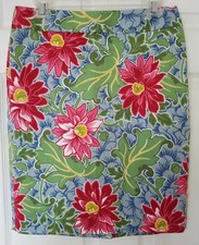NWT Sz 6P Talbots Floral Print, 100 Cotton Pencil Skirt, Machine Wash