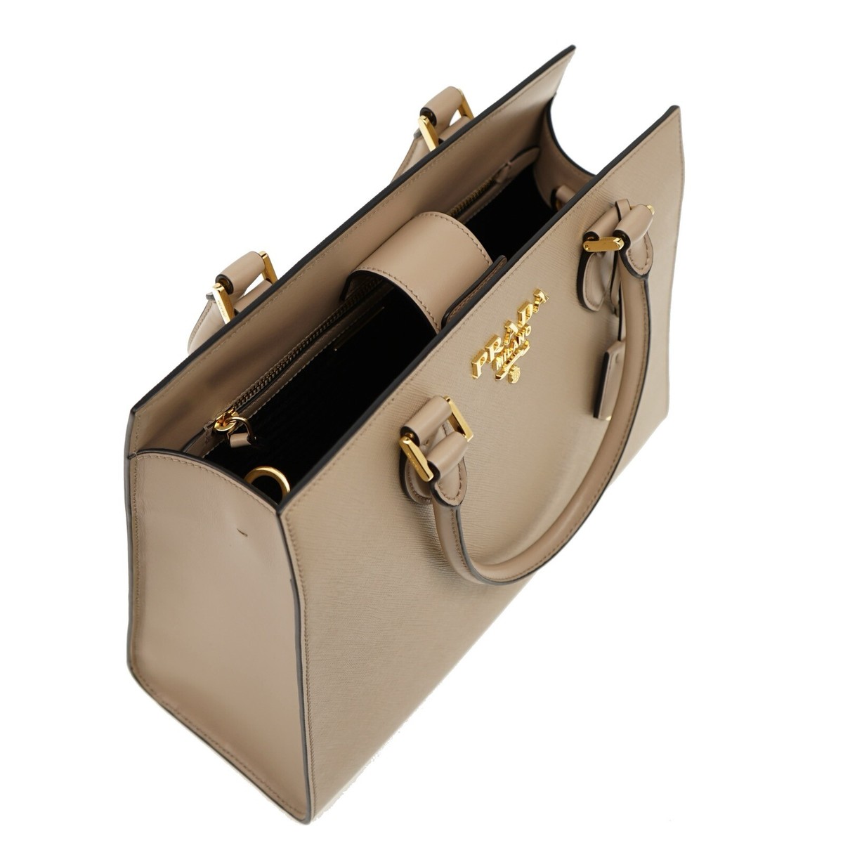 PRADA★セール！レザーハンドバック 1BA227 プラダ サフィアーノ レザー ハンドバッグ ブラック 1BA227